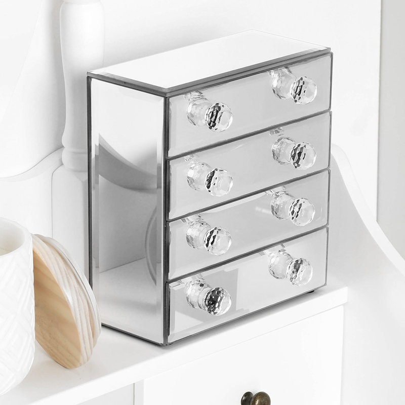 VonHaus Mirrored Glass Jewelry Box & Reviews Wayfair